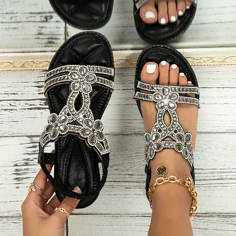 Women's boho orthopedic sandals in neutral tones with arch support and casual open-toe design