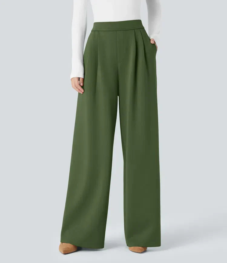 Marit women's high-waist classic trousers elegant slim-fit pants with flattering silhouette
