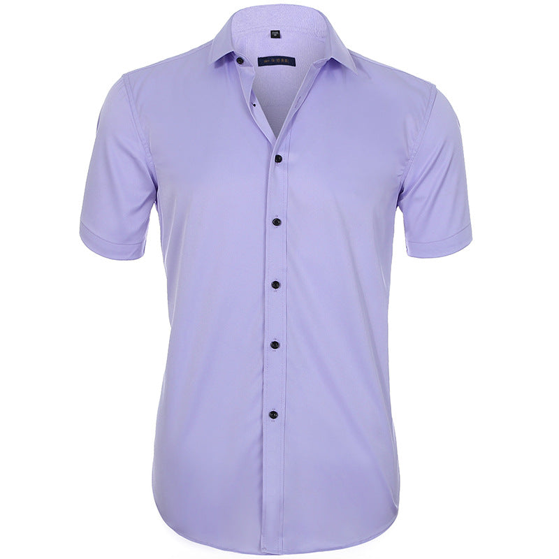 Men's breathable wrinkle-resistant short sleeve shirt, lightweight stretch fabric for all-day comfort