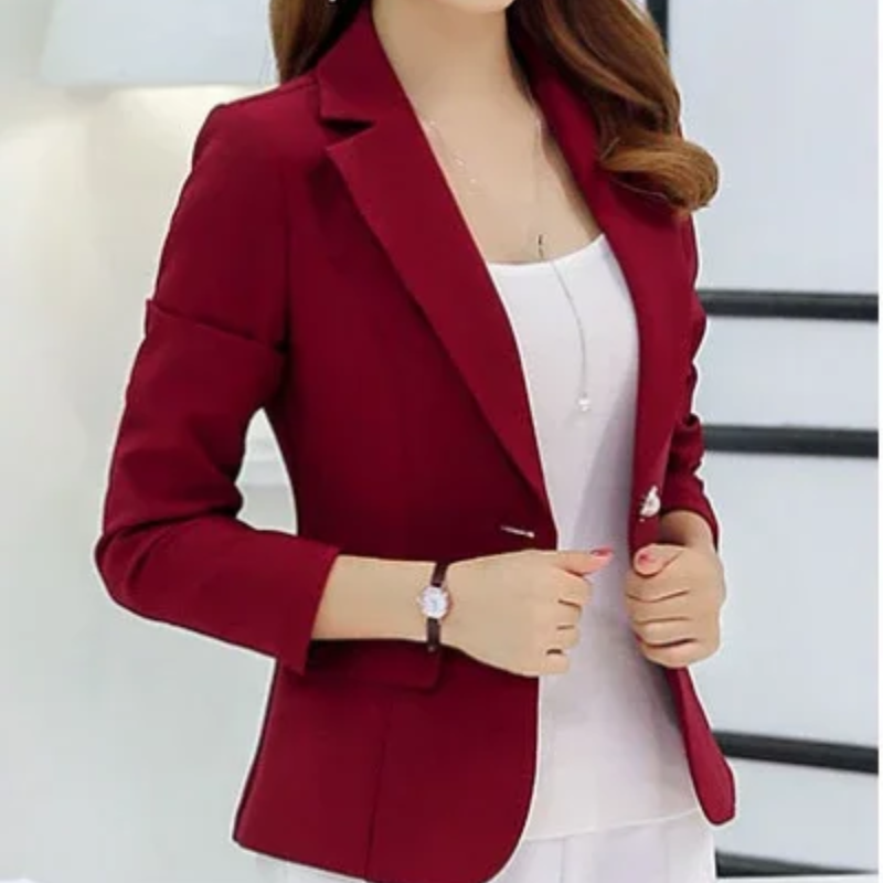 Lily women's structured single-breasted office blazer tailored slim fit with winter warmth