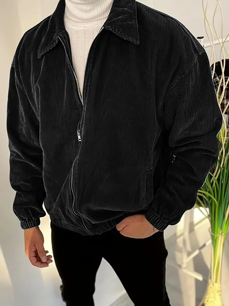 Ashford fine-wale corduroy zip-front jacket unisex premium casual fit with soft ribbed texture
