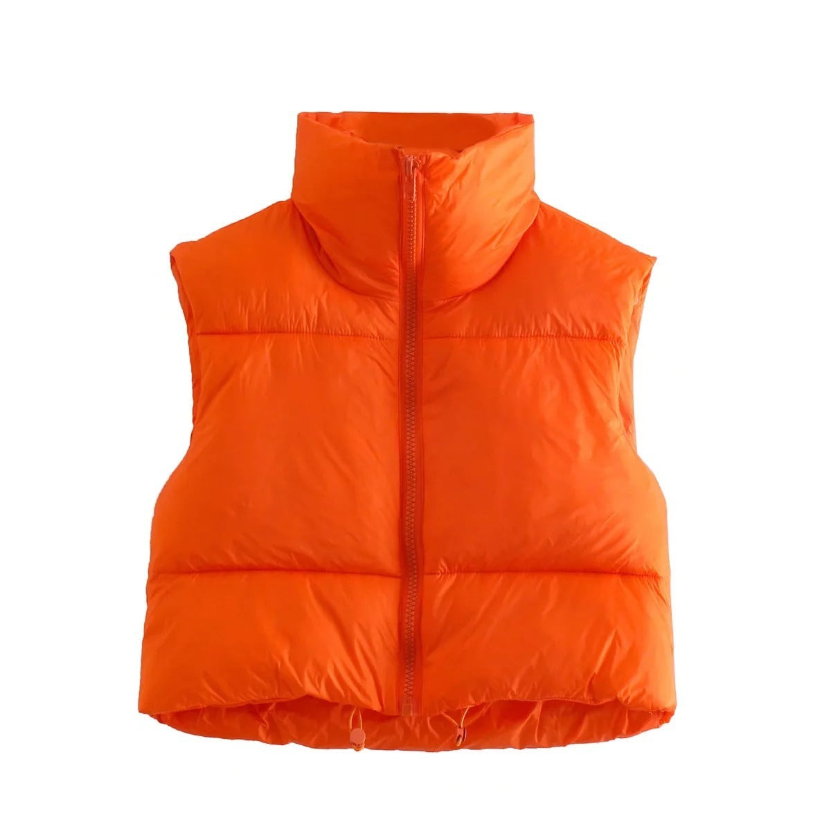 Women's lightweight sleeveless puffer vest stand collar British-inspired style urban warmth