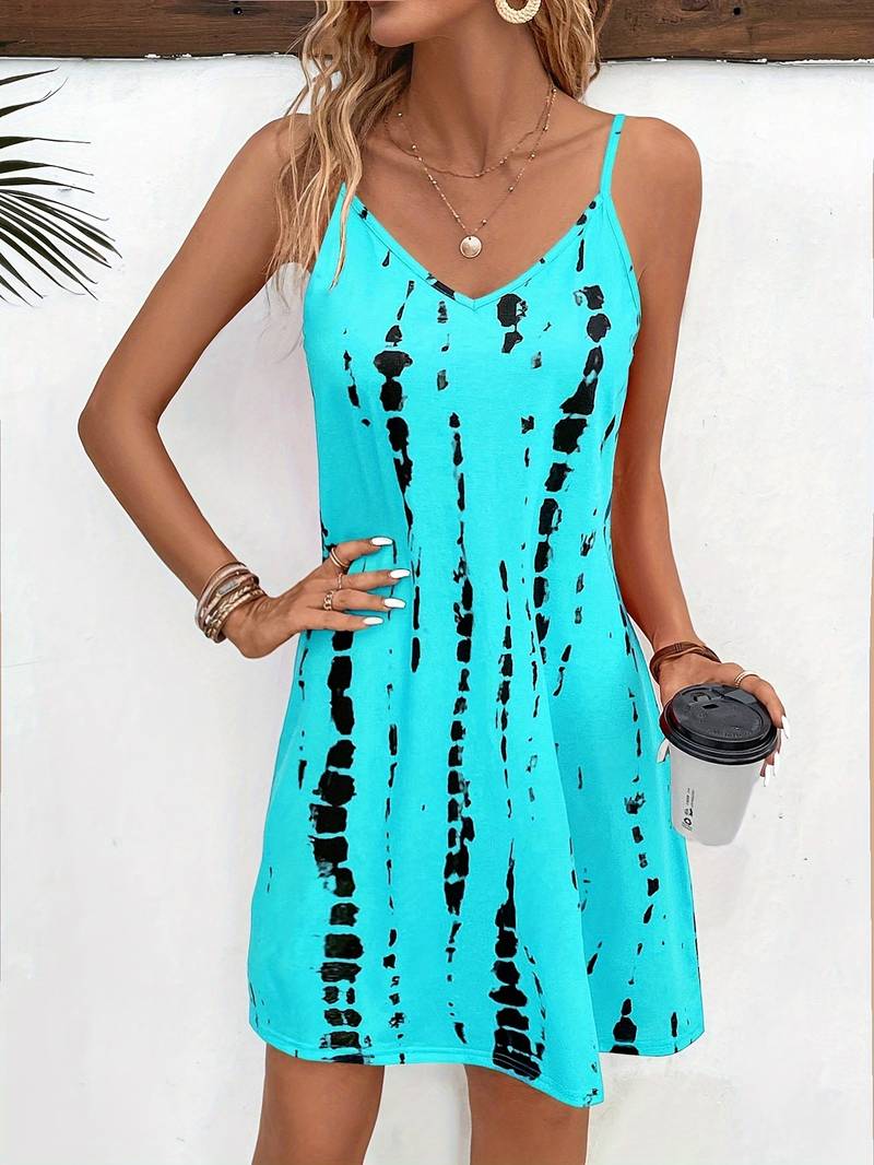 Harper tie-dye mini dress for women vibrant colorful summer casual short silhouette breezy comfortable