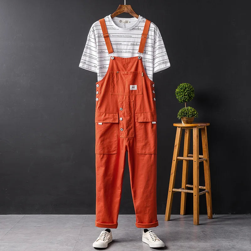 Men's lightweight breathable overalls in casual fit with adjustable straps for festival summer wear