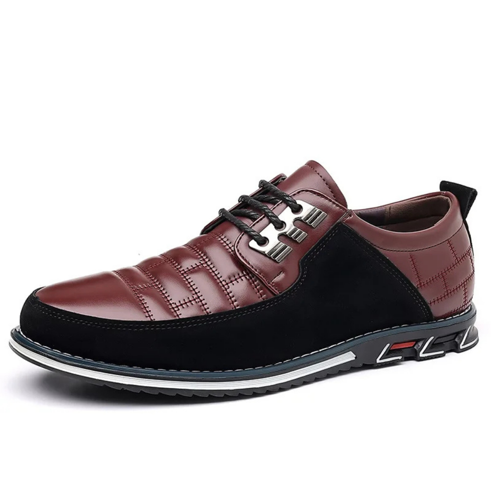 Men's black derby lace-up dress shoes polished formal style padded insole office comfort