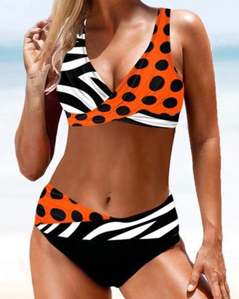 Women's twist-front bikini set supportive fit adjustable sides flattering silhouette beachwear