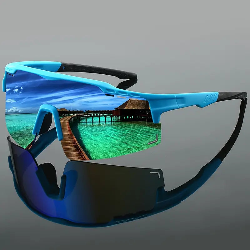 Cypher polarized semi-rimless performance sunglasses for athletes with UV protection and slip-resistant fit