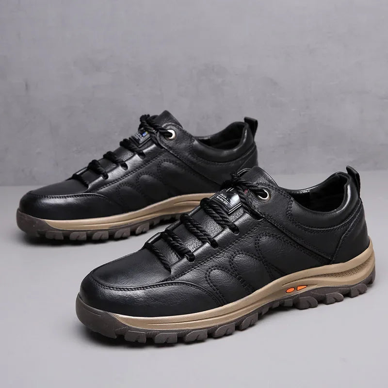 Men's Killian orthopedic casual hiking shoes in neutral tones with premium arch support and rugged sole