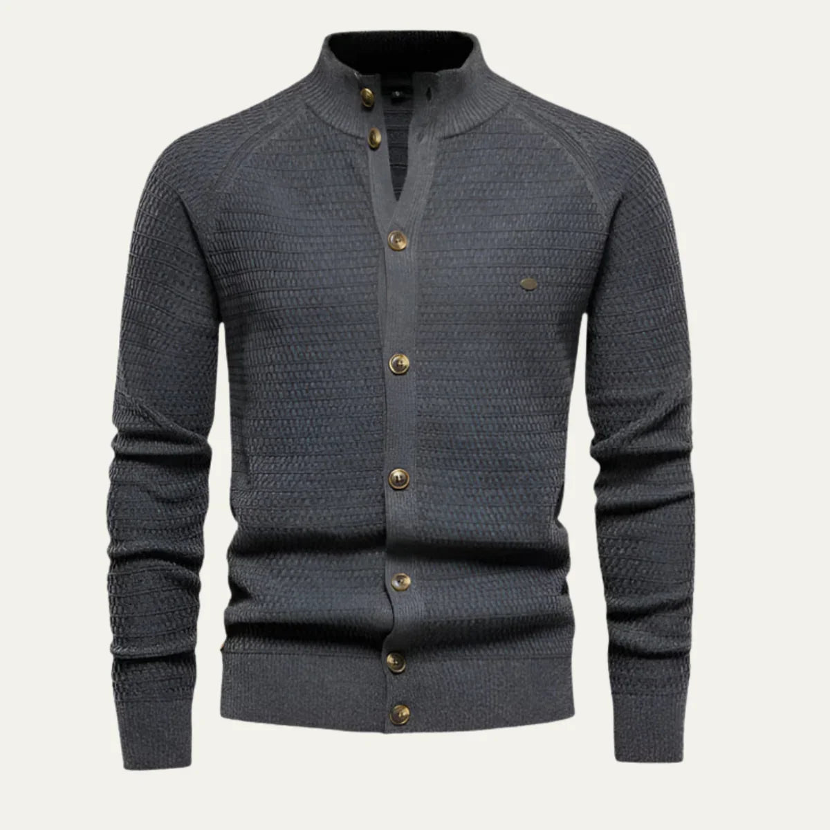 Men's lightweight cashmere cardigan regular fit knit sweater in classic neutral tone for layering