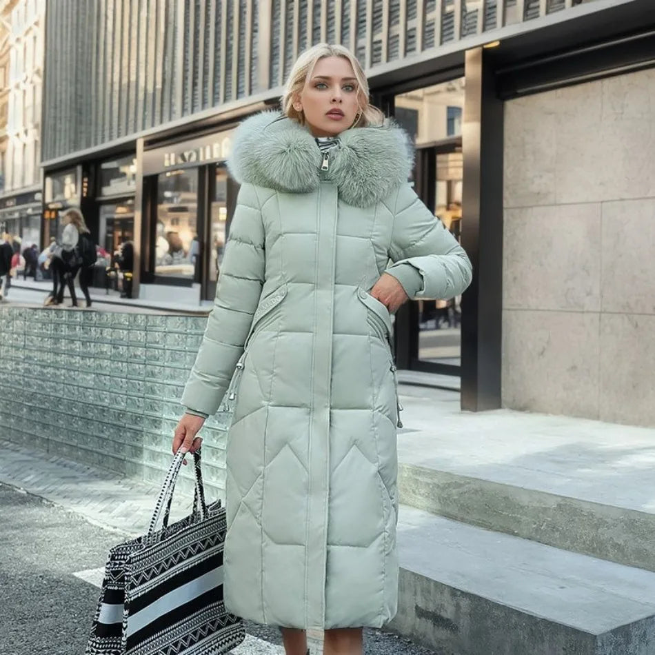 Women's winter quilted coat with hood trim, cozy lightweight silhouette for cold-weather everyday style