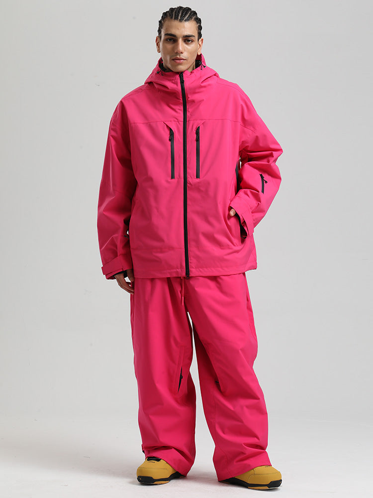 Men's black insulated two-piece snow suit with wind armor and 20K waterproof protection for alpine skiing