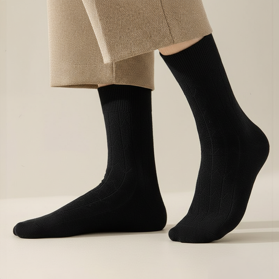Freddie wool-blend ribbed crew socks subtle pattern everyday comfort mid-calf length