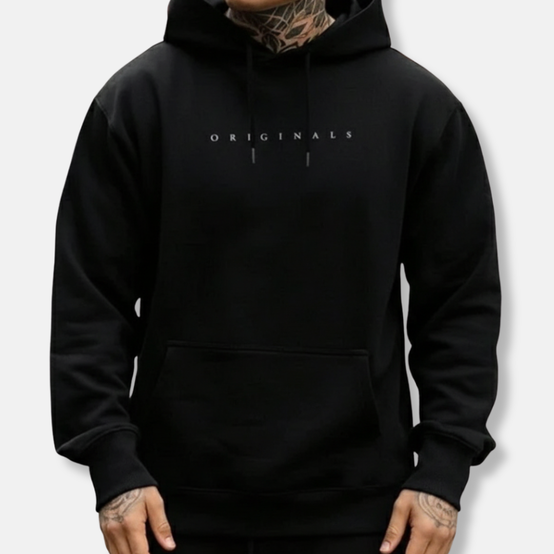 Men's relaxed fit hoodie with kangaroo pocket and drawstring hood for ultimate everyday comfort