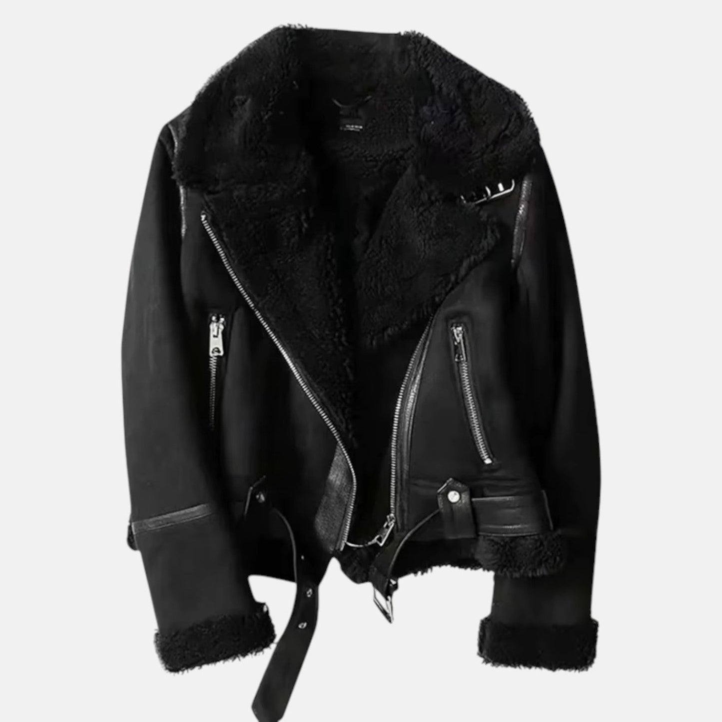 Women's cropped cotton bomber jacket warm inner lining urban street style cold weather