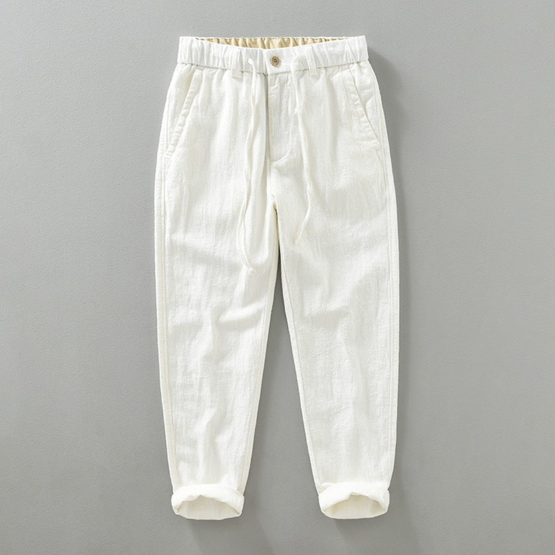 Auden unisex ramie cotton pants relaxed fit breathable lightweight with elastic drawstring waist