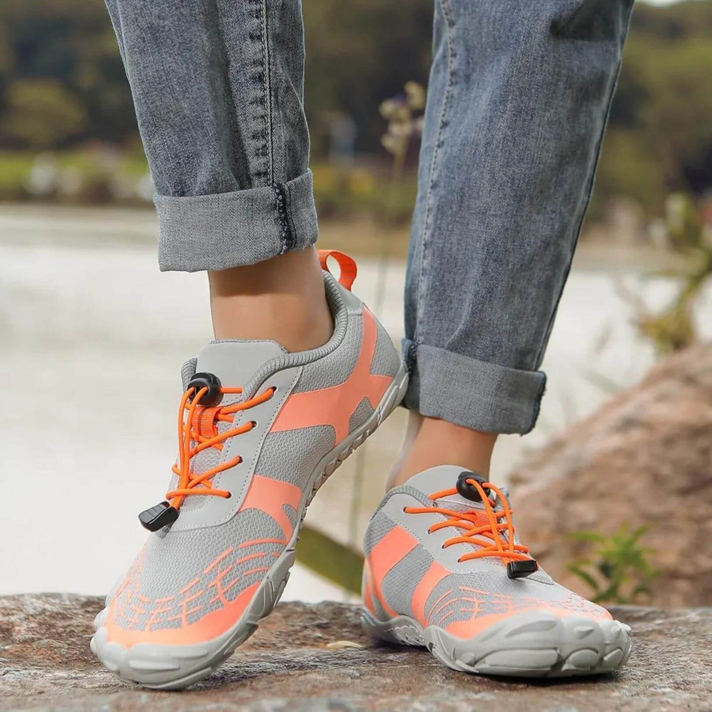 Unisex barefoot-inspired trainers wide toe box zero-drop sole natural movement neutral tones