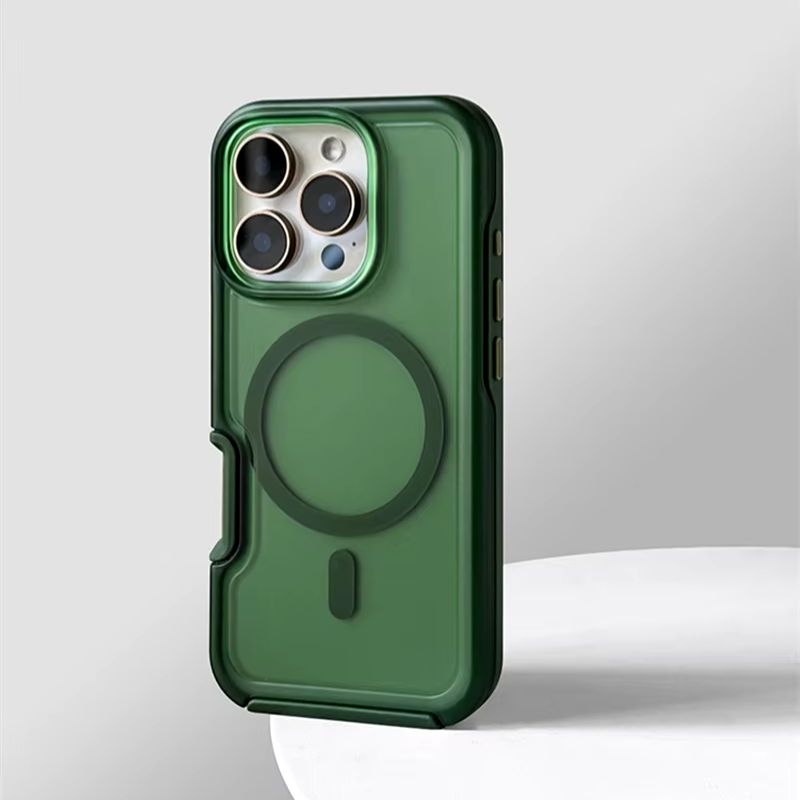 Neon iPhone case magnetic grip shockproof shell non-slip wireless charging compatible protective cover
