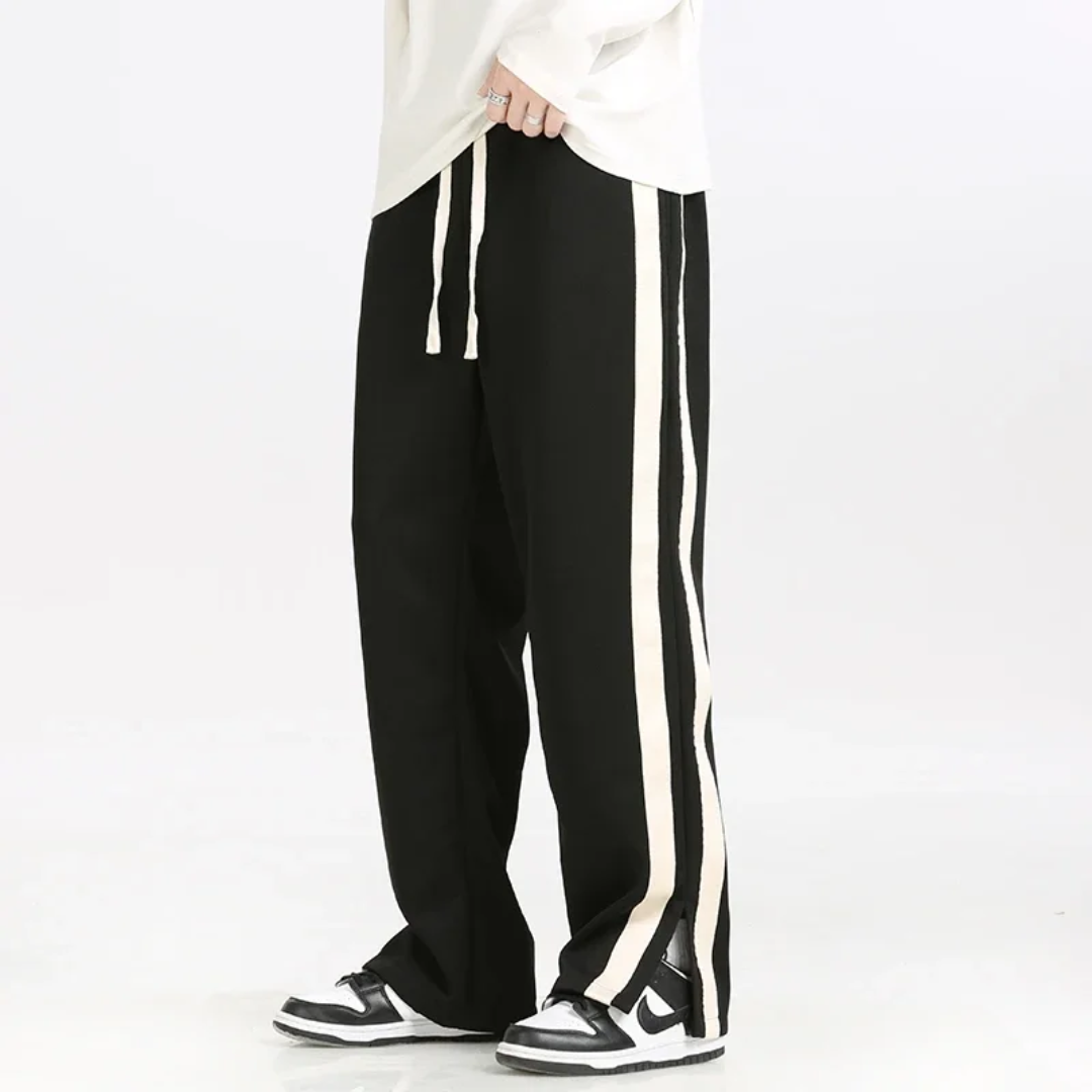 Gavin unisex stripe sweatpants relaxed fit ultra-soft fabric with adjustable drawstring waist