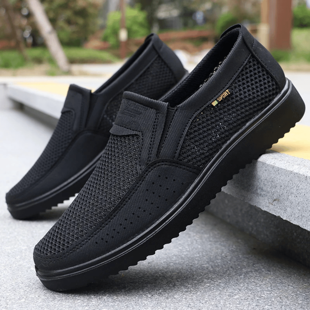 Clash slip-on sneakers breathable mesh upper cushioned support zero-lace everyday comfort walking shoes