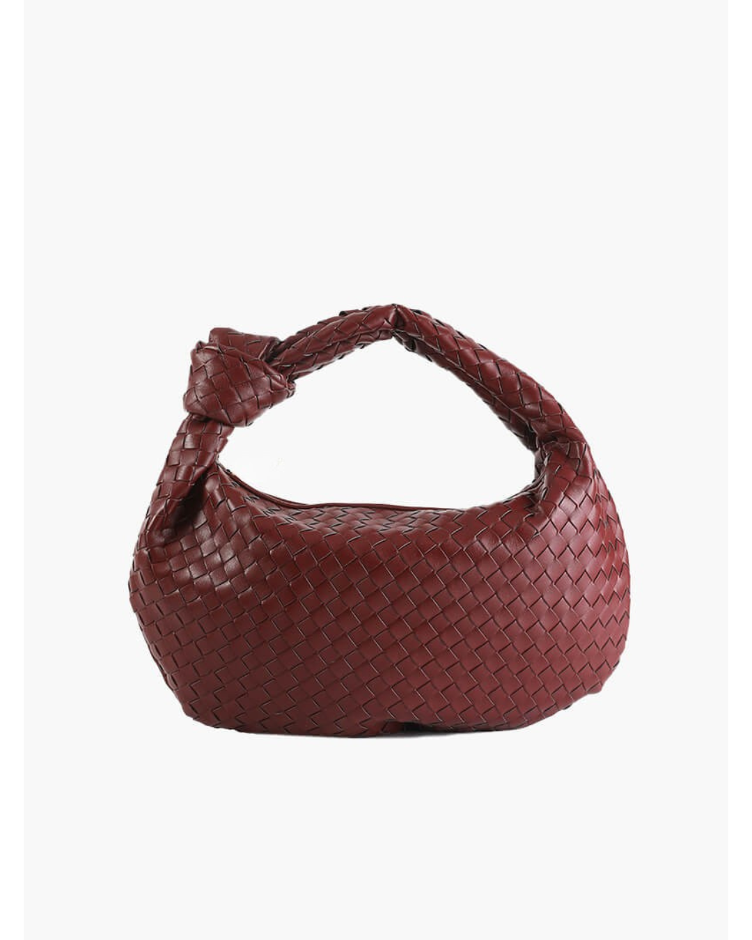 Verona woven knot bag minimalist sculptural texture knotted handle grab-and-go neutral handbag
