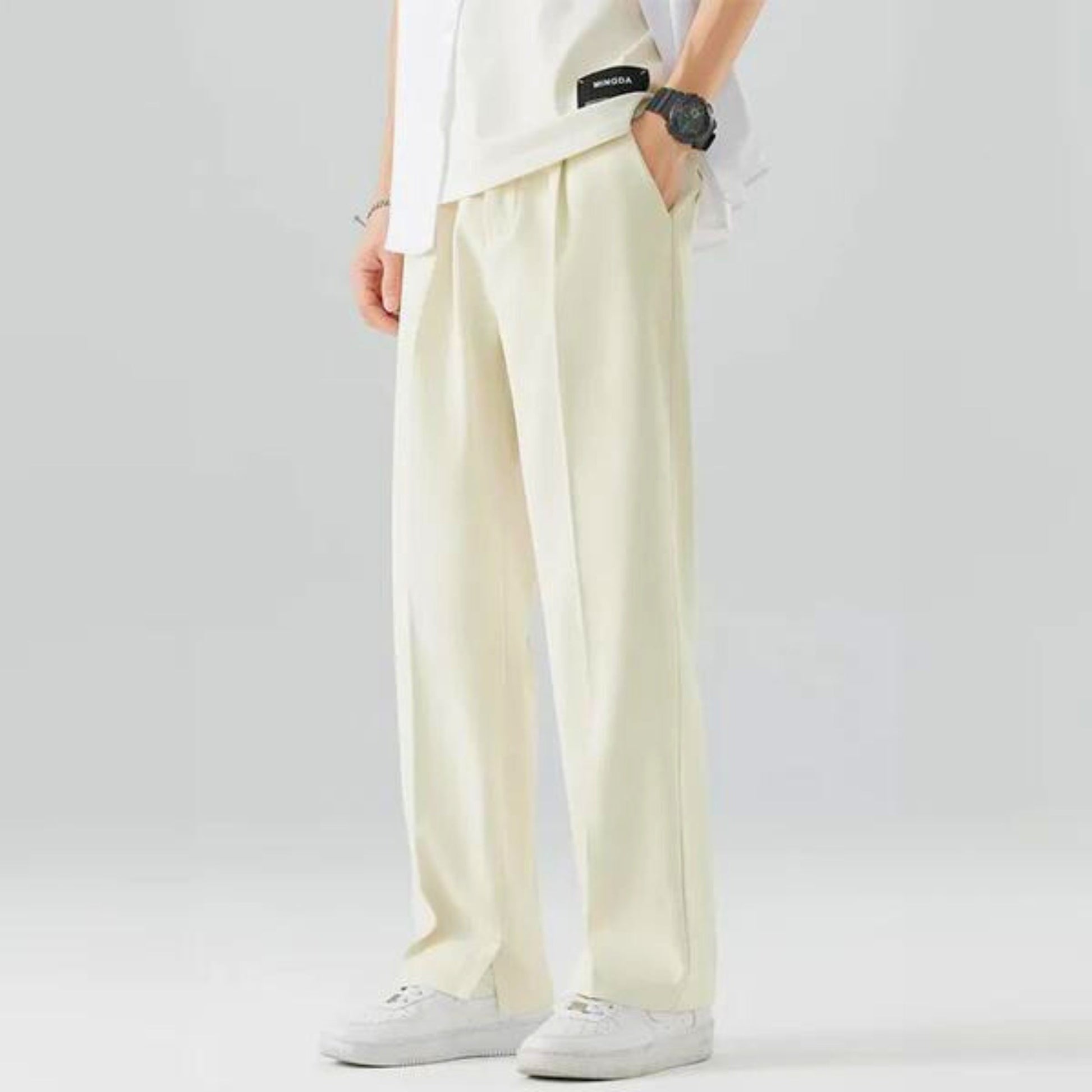 Women's capri trousers relaxed fit elastic waist stretch fabric everyday comfort casual style