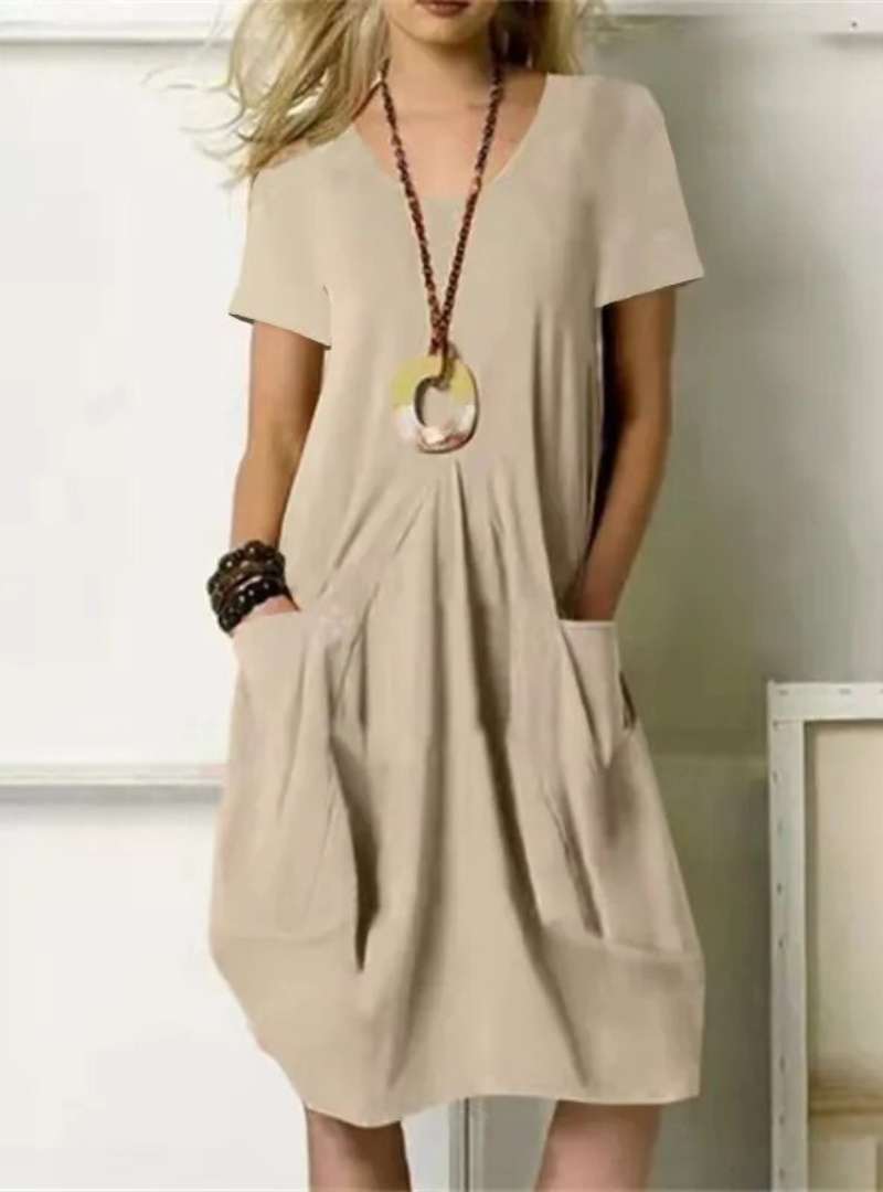 Carine women's casual relaxed-fit dress in soft breathable fabric with flattering silhouette