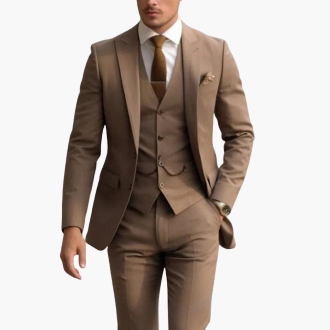 Men's classic three-piece formal suit set jacket vest pants business professional wear