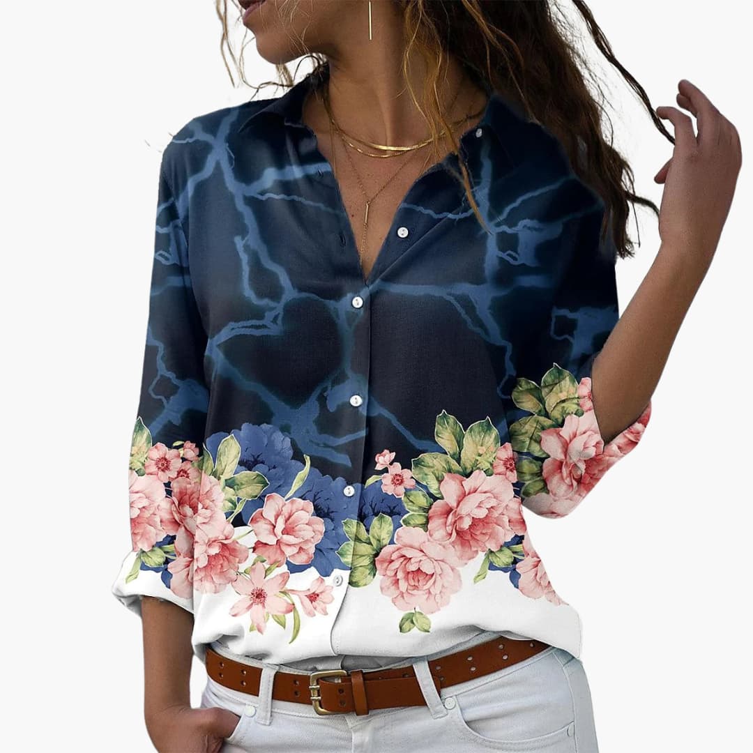 Women's loose fit floral print summer top, lightweight breathable fabric for casual warm weather style
