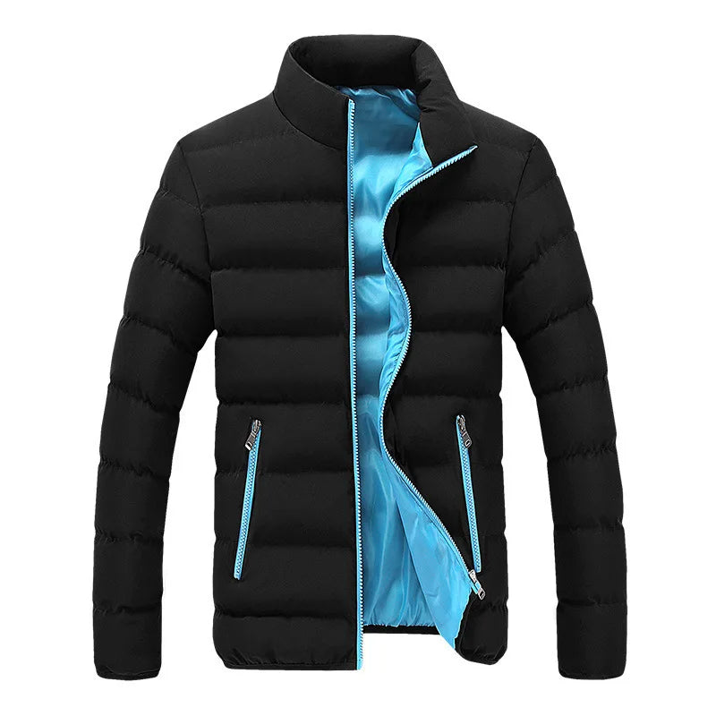 Alpine Crest slim fit quilted puffer jacket lightweight water-resistant shell with vibrant contrast lining