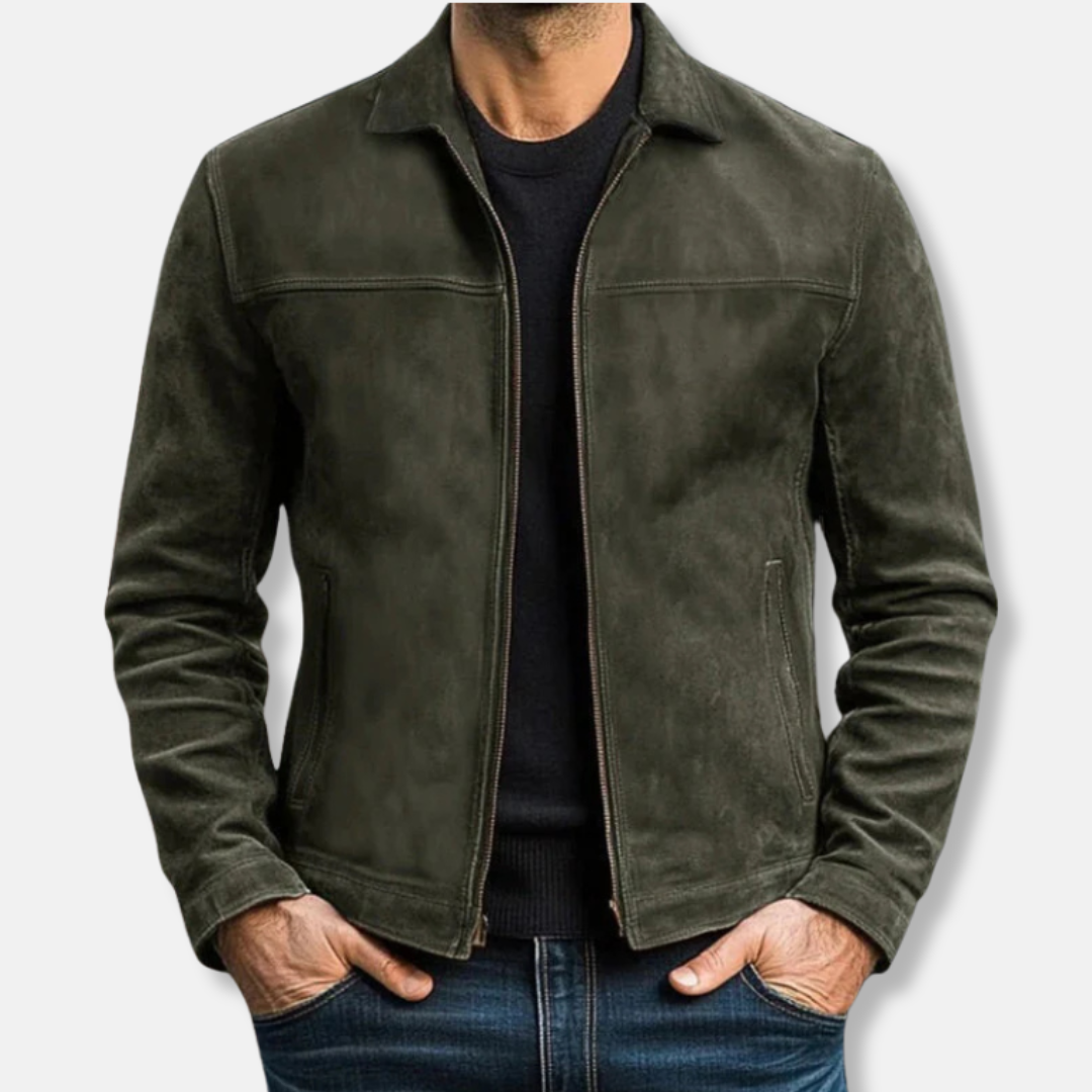 Men's casual jacket button closure sleek modern cut lightweight polyester versatile everyday wear
