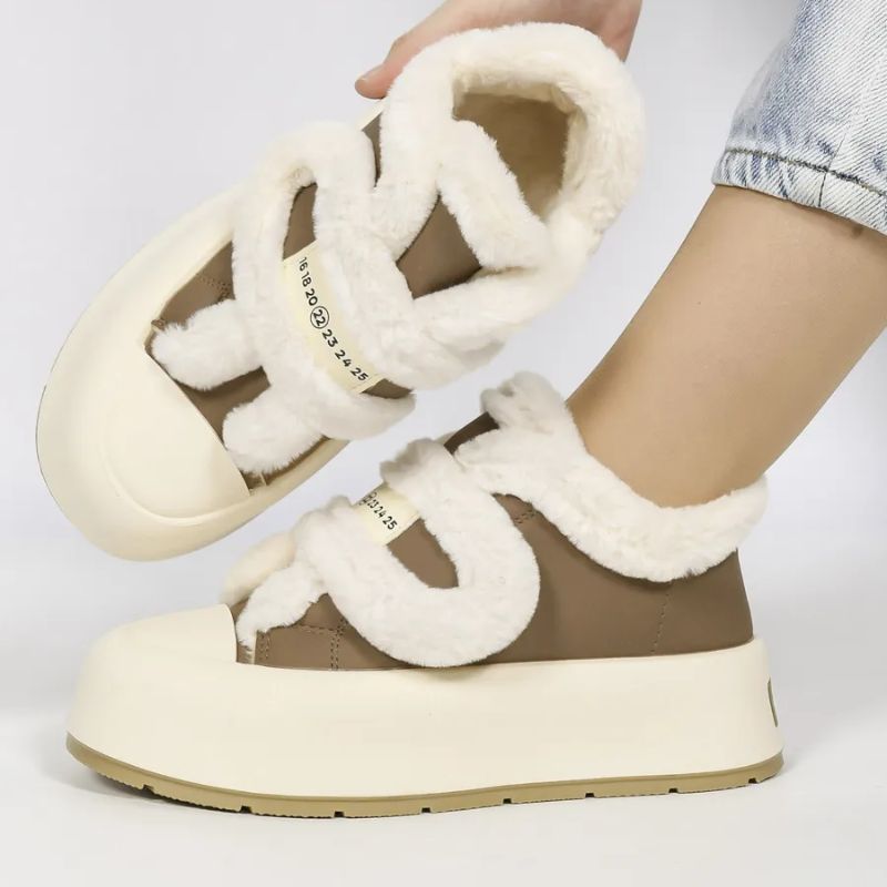 Mont Lofure fleece-lined shoes warm urban style with strap detailing for cold weather everyday wear