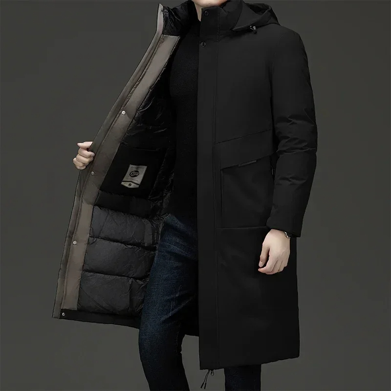 Men's insulated zip-front winter coat sleek silhouette cold weather warmth reliable protection