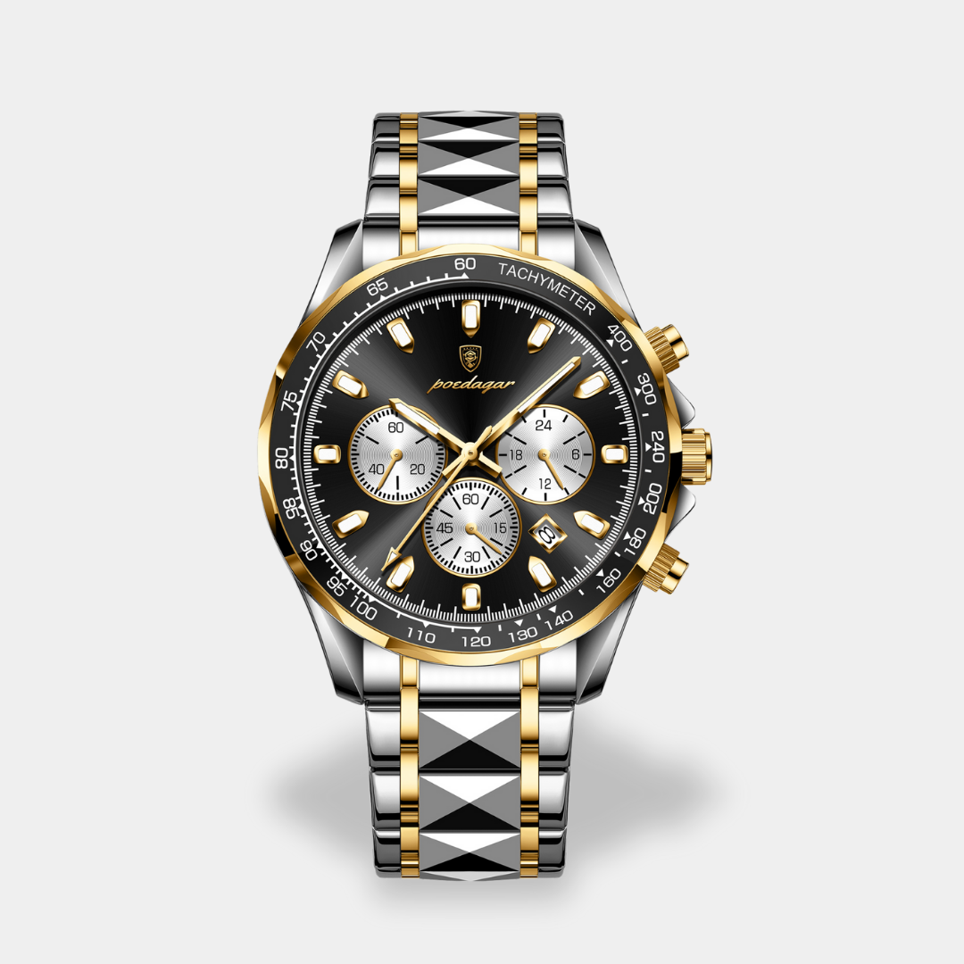 Men's classic watch clear dial date function durable matte finish strap water resistant timeless style