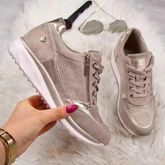 Women's orthopedic casual shoes neutral tones slip-on style with cushioned supportive sole for all-day comfort
