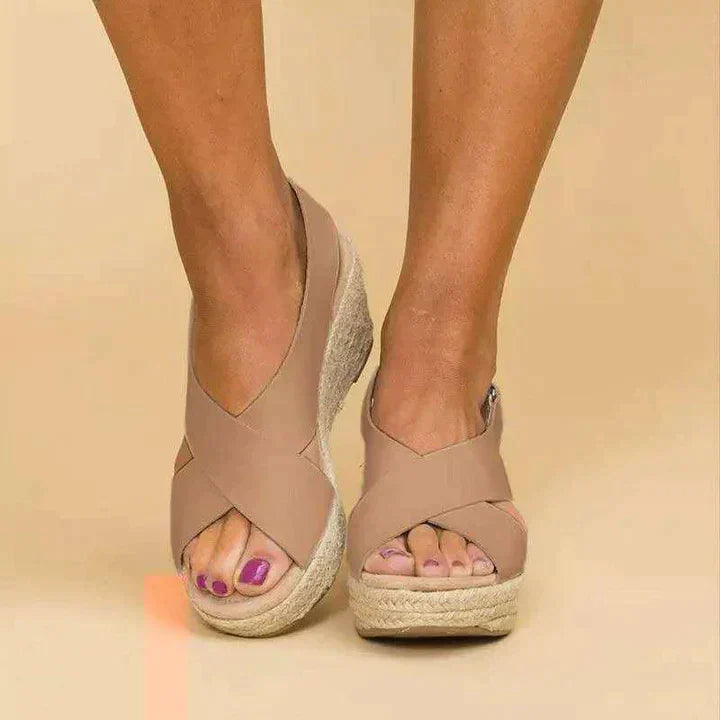 Women's beige support sandals lightweight flexible foot massage comfort active lifestyle