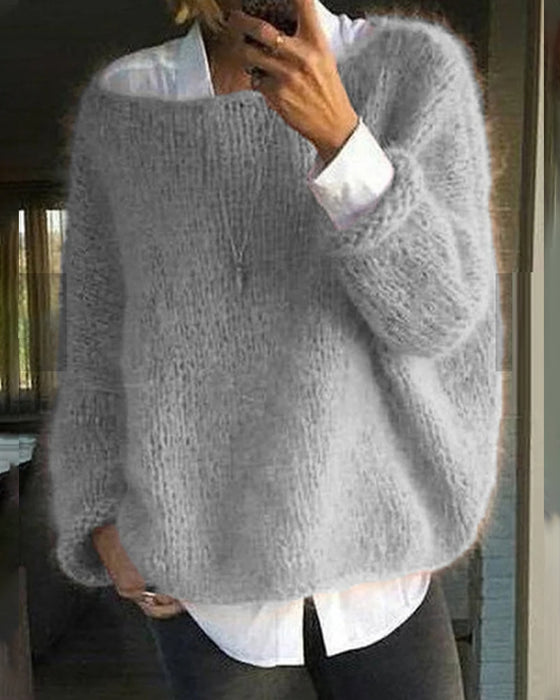 Unisex colored crew neck sweater relaxed fit soft knit fabric cozy everyday casual wear