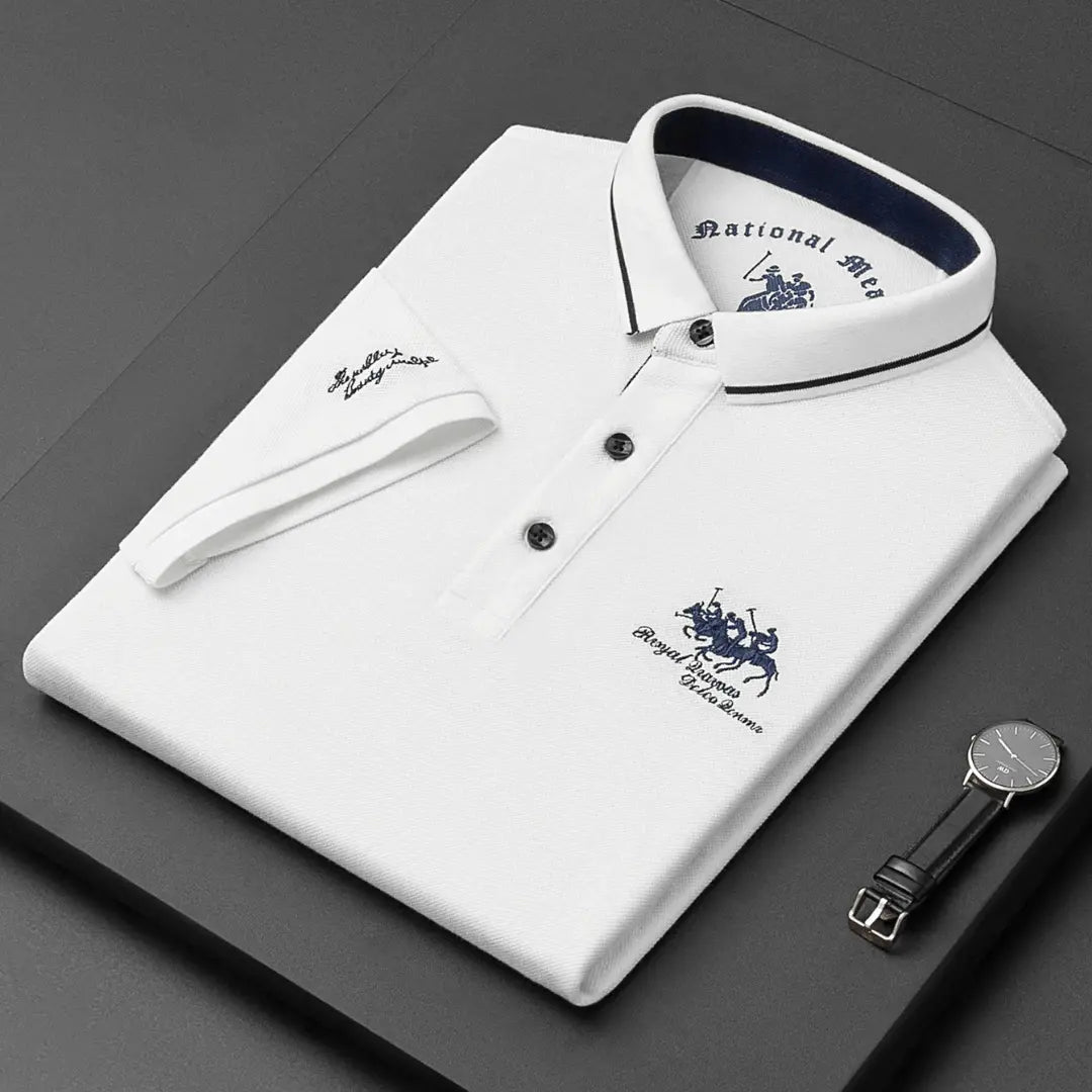 Kaito men's classic polo shirt breathable fabric durable stitching discreet embroidery smart-casual style