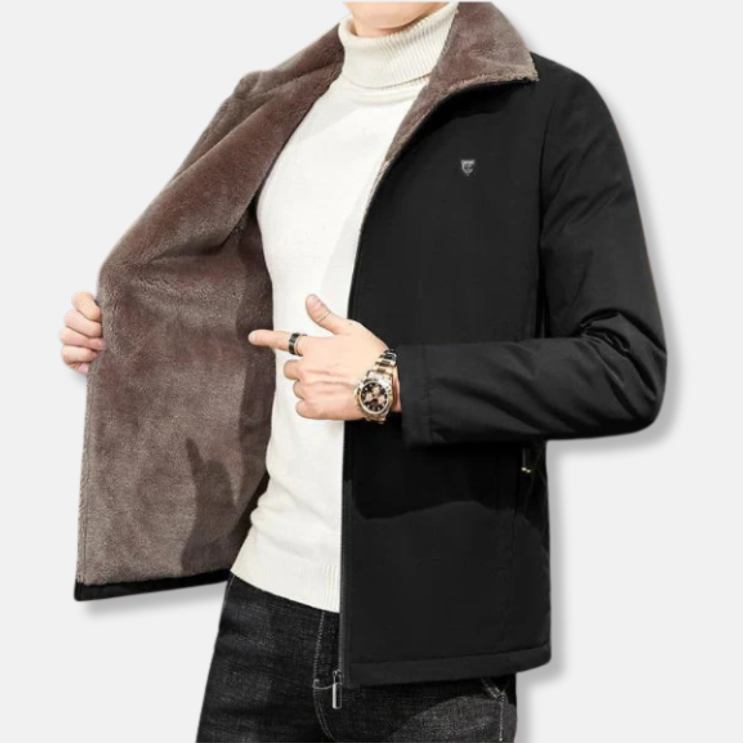 Urbann-Vibe men's parka jacket modern fit water-repellent faux fur lined hood urban winter