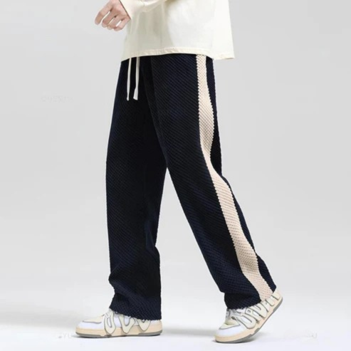 Cameron men's casual stripe pants relaxed fit with subtle vertical lines for everyday comfort