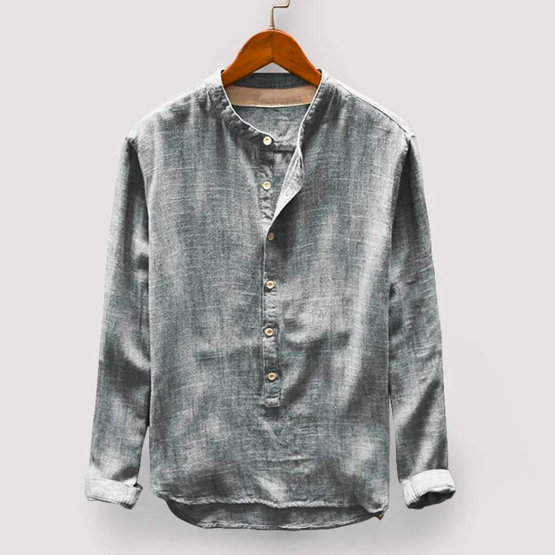 Ryken minimalist linen cotton pullover Japanese-inspired style natural texture relaxed modern fit