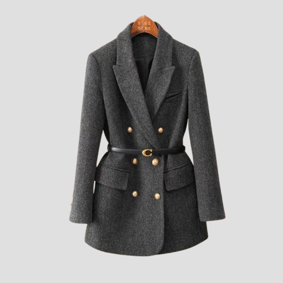 Annabelle women's double-breasted coat elegant slim-fit outerwear with polished winter-ready silhouette