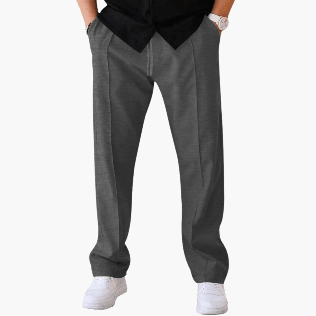 Men's tailored casual pants elegant slim fit versatile office navy dress trousers all-day comfort