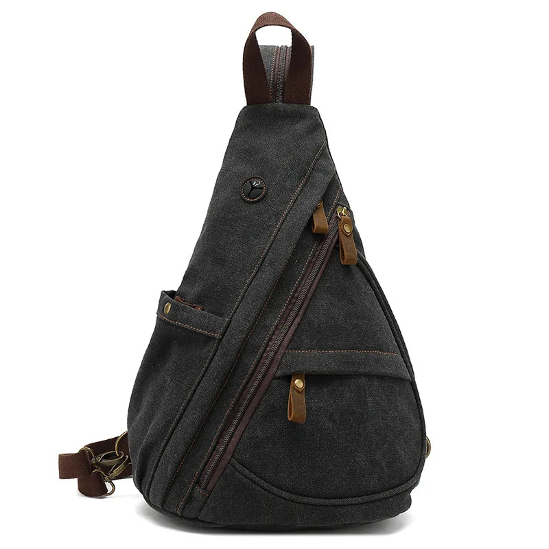 Axis Drop canvas sling bag vintage-washed teardrop ergonomic design for left or right carry