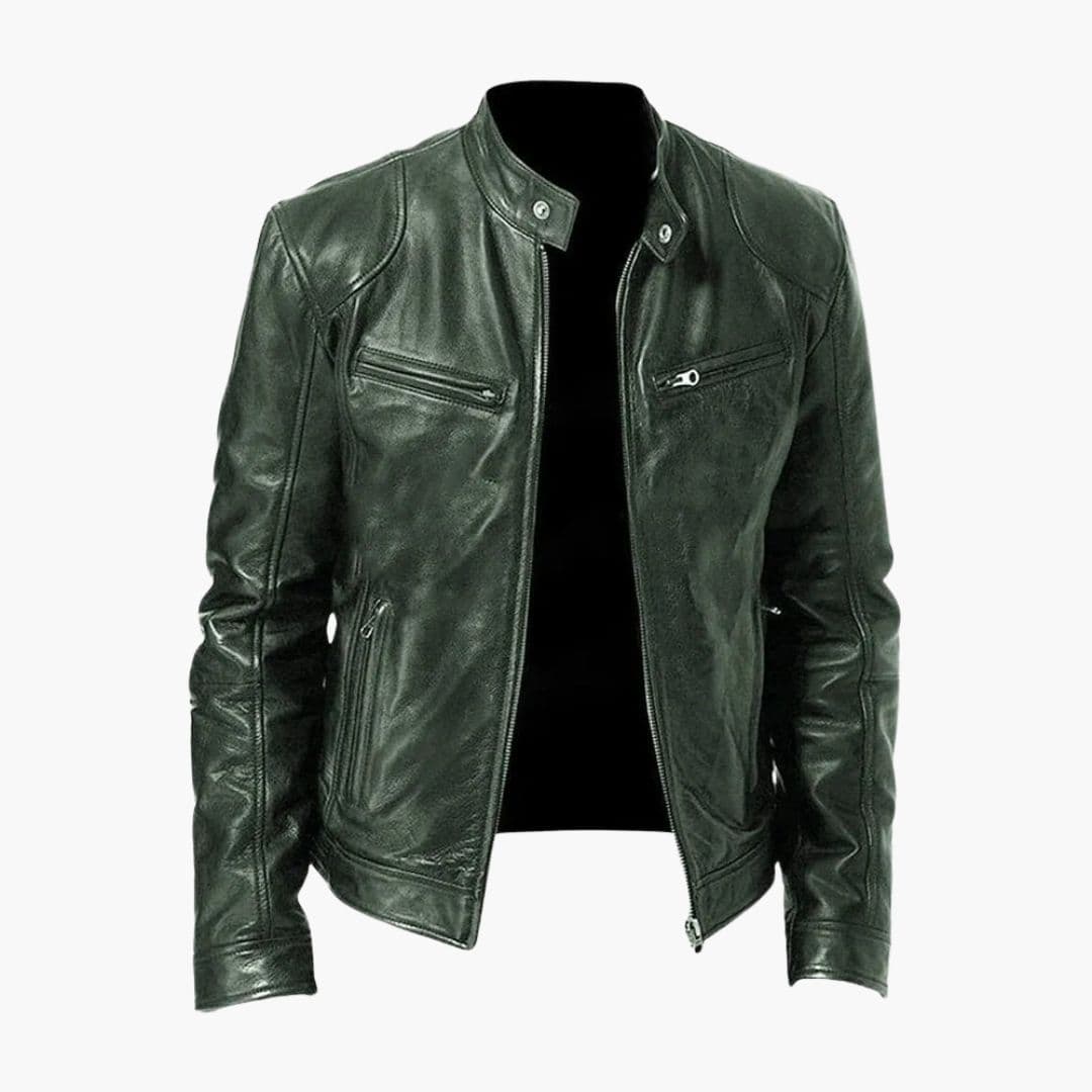 Men's everyday jacket with lined interior, front zip, adjustable cuffs, standard fit versatile outerwear