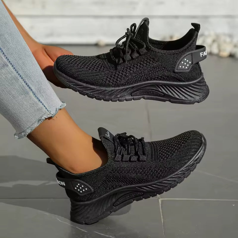 Women's orthopedic low-top athletic sneakers with breathable mesh upper and arch support cushioning