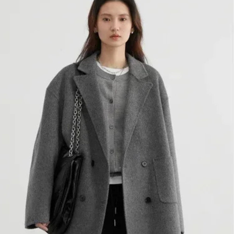 Camel wool-blend oversized trench coat double-breasted closure relaxed fit for city professionals