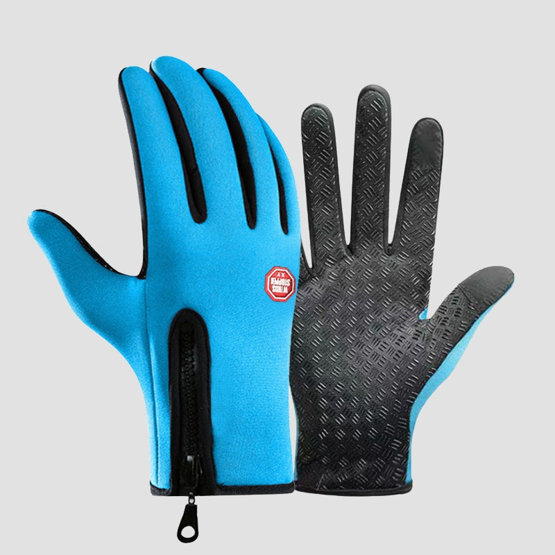 Black waterproof winter gloves windproof touchscreen-compatible full-dexterity design for drivers outdoor use