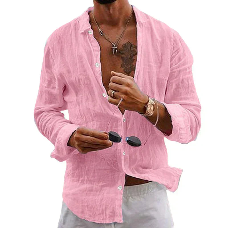 Alex men's light linen shirt classic timeless cut breathable fabric ideal for casual office wear