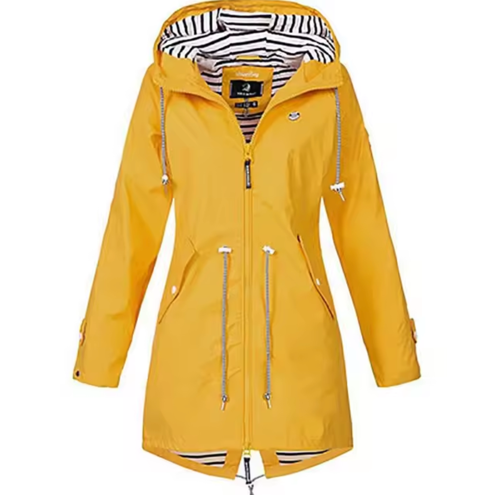 Waterproof hooded jacket all-season adjustable hood synthetic blend for outdoor urban explorers
