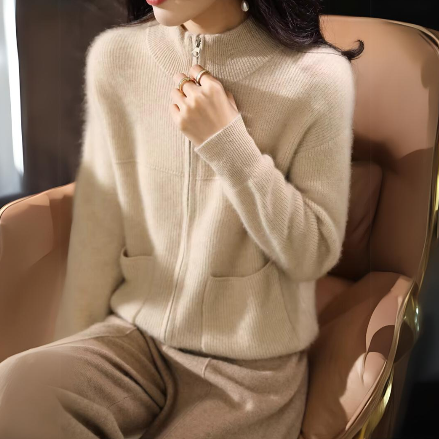 Merino wool knit jacket soft silken feel superior insulation breathable all-season layering